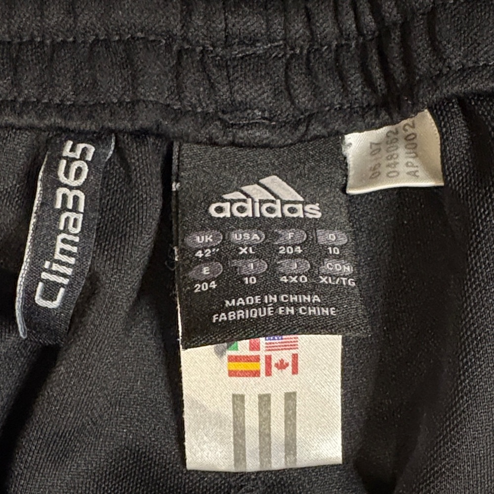 Adidas Track Pants Zippered Soccer Black White Stripes EUC XL - Picture 2 of 7